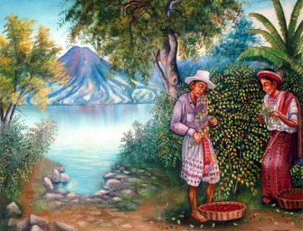 Peinture de Juan Sisay, de l'école artistique du lac Atitlán.