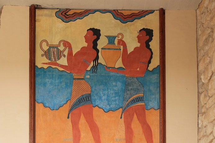 Art minoen : fresque de Cnossos.